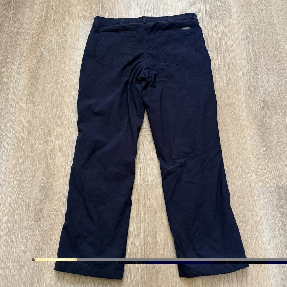 Eddie Bauer Pants Mens 36x30 Navy‎ Blue Fleece Lined Performance Tech Nylon